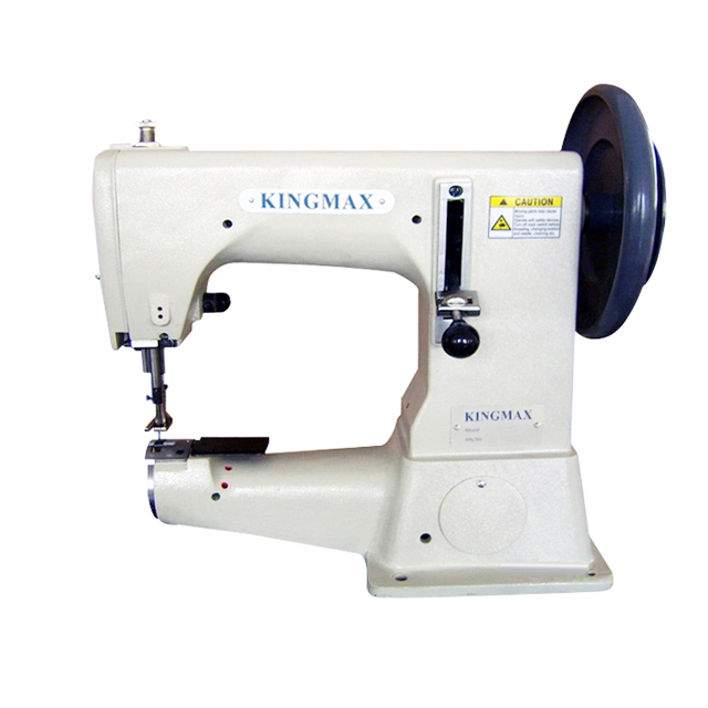 Máquina de coser con cama cilíndrica de alta resistencia y extrapesada, pie móvil y alimentación compuesta de brazo corto de 1 aguja y 9 pulgadas 