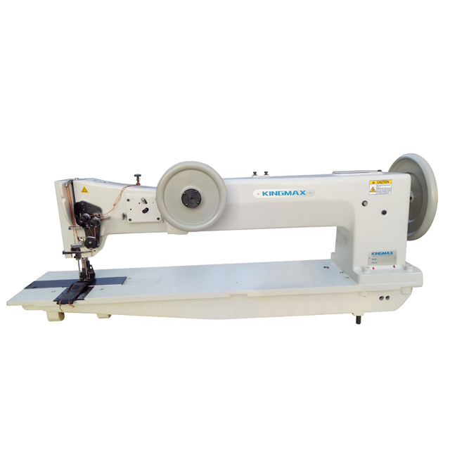 Máquina de coser de punto de cadeneta de alta resistencia y extra resistente con alimentación compuesta de brazo largo de 30 pulgadas con pie móvil y 1 y 2 agujas