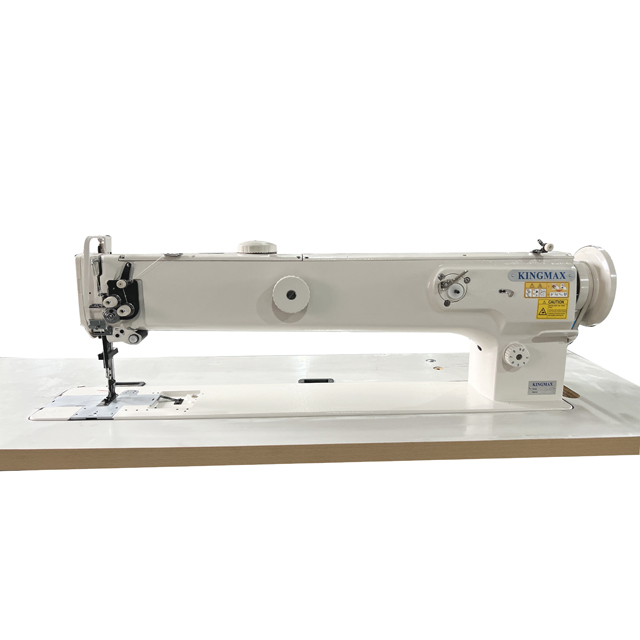 Máquina de coser de pespunte con pie móvil y alimentación compuesta de brazo largo de 30 pulgadas con aguja 1 y 2